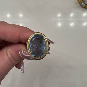 David Yurman large blue cable ring